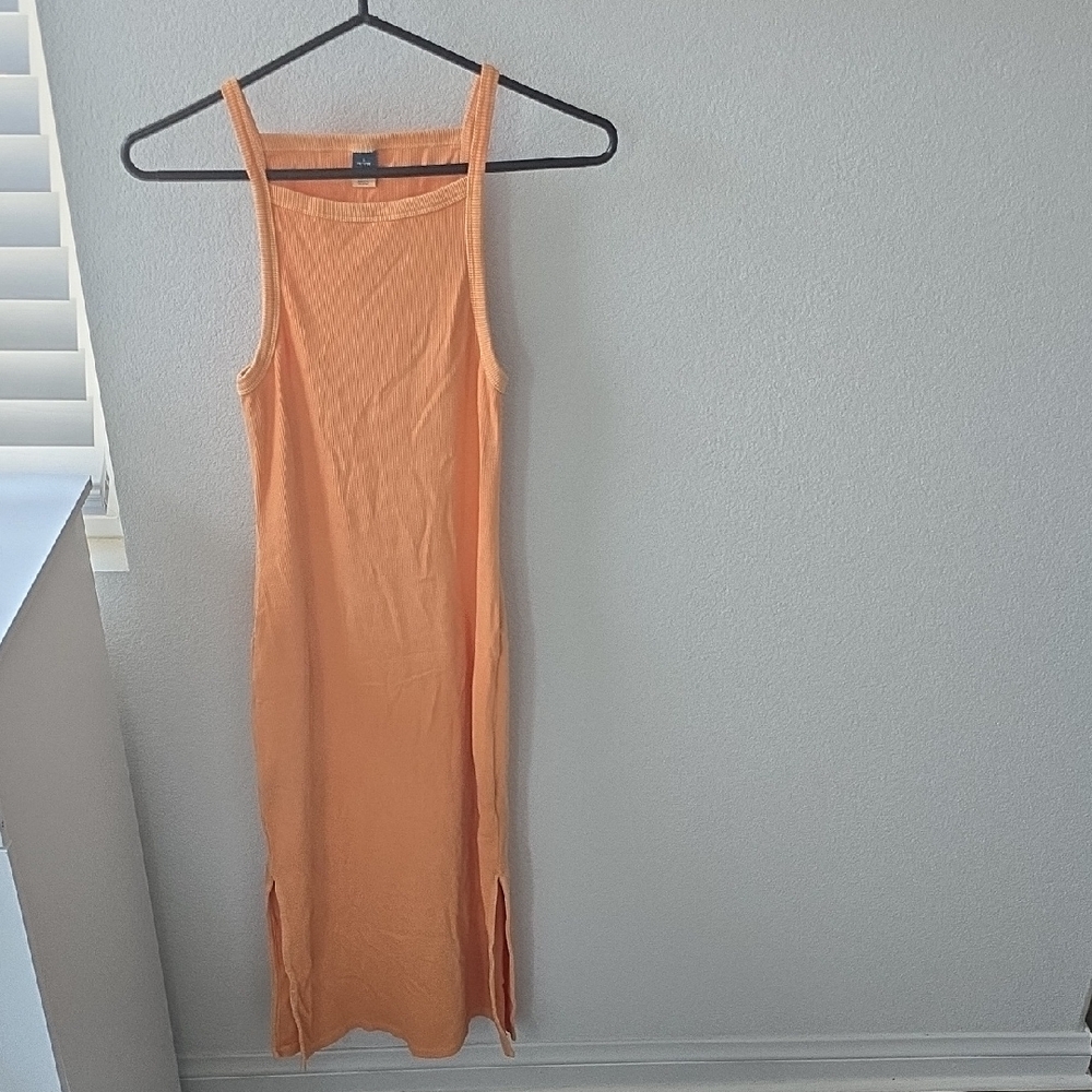 Old Navy Orange Midi Dress Size Petite Small